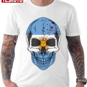 Sugar Skull With Roses And Flag Of Argentina Classic shirt