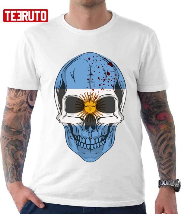 Sugar Skull With Roses And Flag Of Argentina Classic shirt