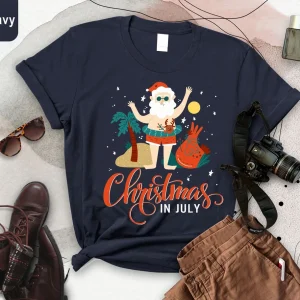 Summer Xmas Lighting Reindeer Christmas In July 2022 Shirt