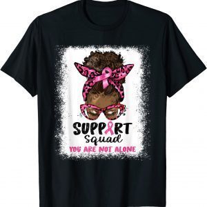 Support Squad Afro African Hair Pink Breast Cancer Awareness 2022 Shirt