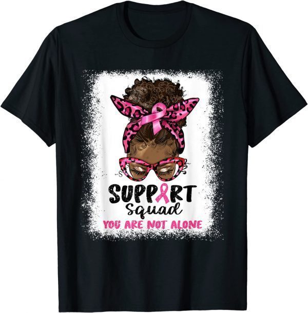 Support Squad Afro African Hair Pink Breast Cancer Awareness 2022 Shirt