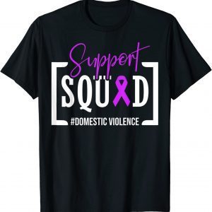 Support Squad Domestic Violence Awareness Purple Ribbon Classic Shirt