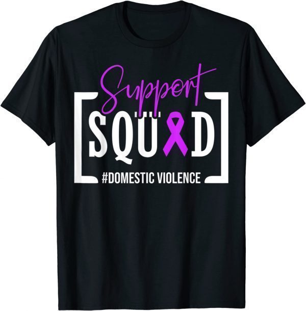 Support Squad Domestic Violence Awareness Purple Ribbon Classic Shirt