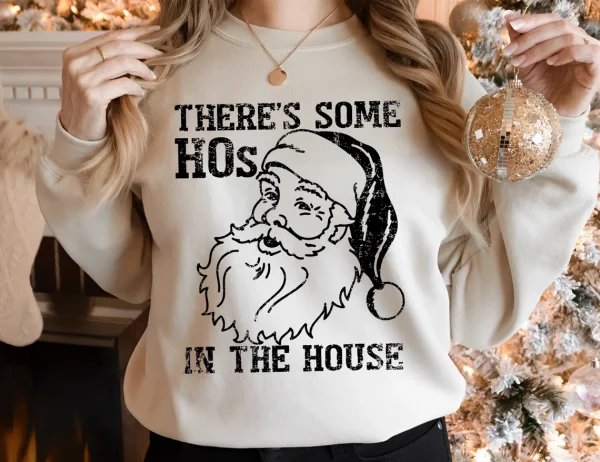 There's Some Hos In This House Santa Claus Christmas Classic Shirt