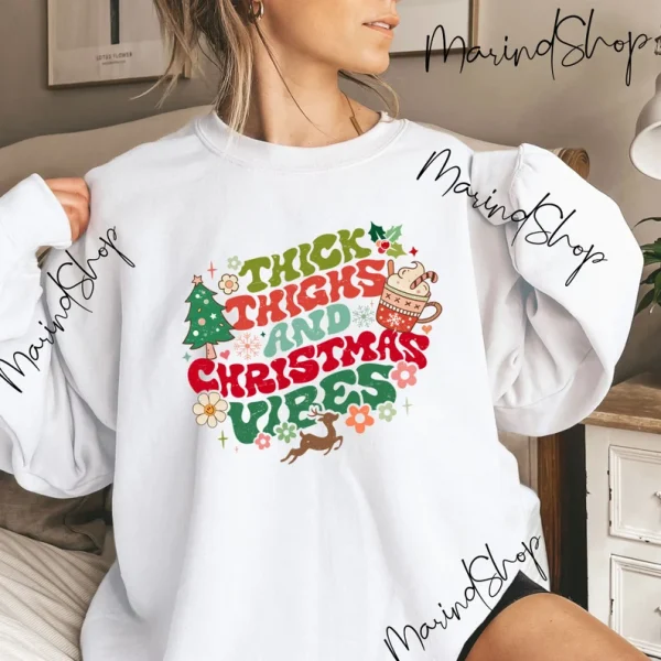 Thick Thighs And Christmas Vibes 2022 Shirt