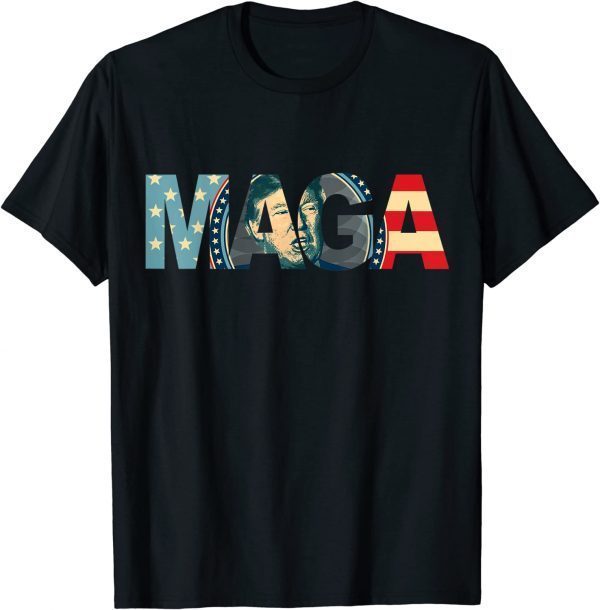 Trump 2024 Voted MAGA American Flag Re Election Vote T-Shirt