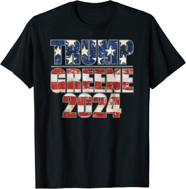 Trump Greene 2024 GOP MAGA Republican American Flag 2022 Shirt