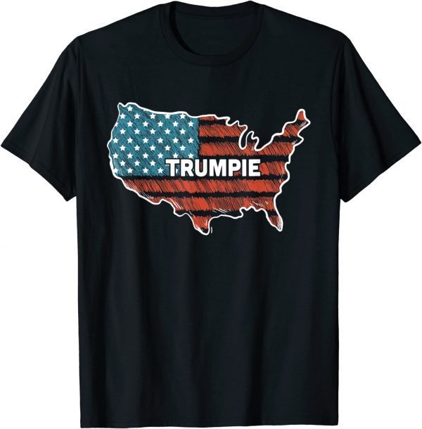 Trumpie Anti Biden Sucks Democrat Distressed American Flag T-Shirt