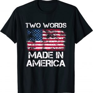 Two Words Made In America US Flag Anti Biden 2022 Shirt
