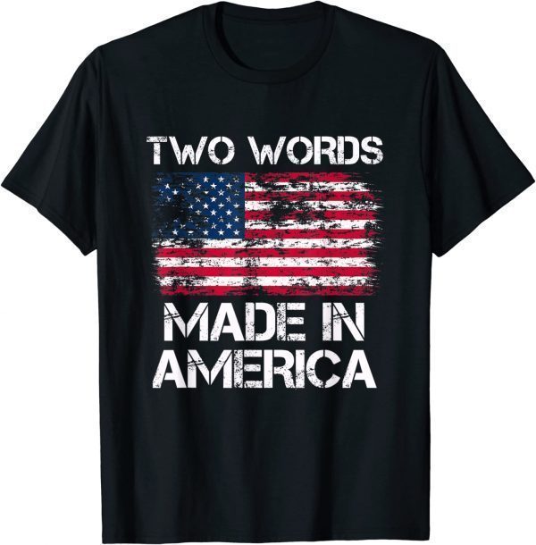 Two Words Made In America US Flag Anti Biden 2022 Shirt