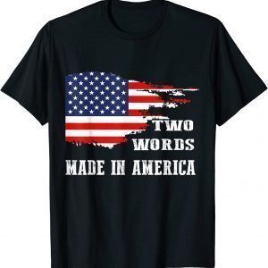 Two Words Made In America Us Flag 2022 Shirt