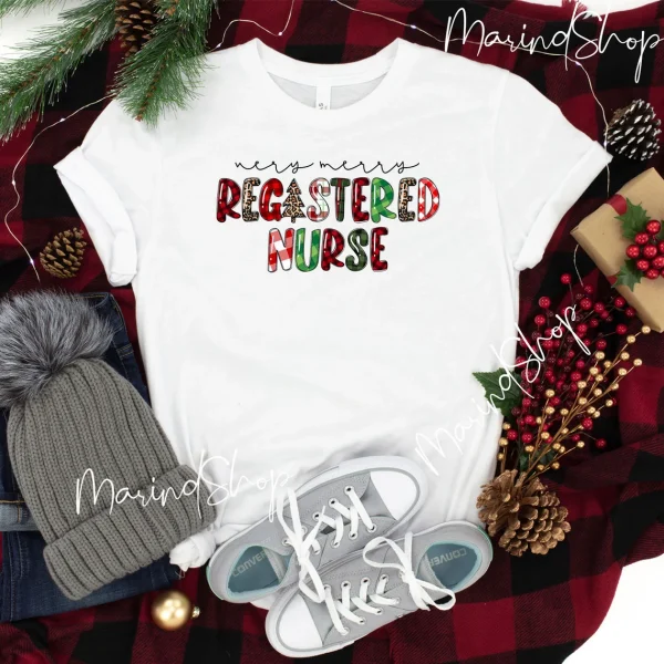 Very Merry Registered Nurse Christmas T-Shirt