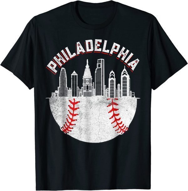 Vintage Philadelphia Baseball Skyline Retro Philly Cityscap Classic Shirt