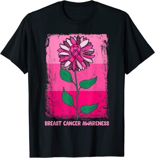 Vintage Wear Pink Breast Cancer Awareness Sunflower 2022 Shirt