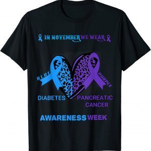 We Wear Blue Purple For Cancer and Diabetes Awareness Week 2022 ShirtWe Wear Blue Purple For Cancer and Diabetes Awareness Week 2022 Shirt