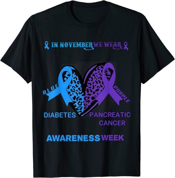 We Wear Blue Purple For Cancer and Diabetes Awareness Week 2022 ShirtWe Wear Blue Purple For Cancer and Diabetes Awareness Week 2022 Shirt