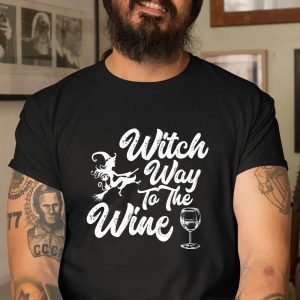 Witch Way to The Wine Halloween Wine Lovers Witch Pun 2022 Shirt