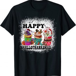 hallothanksmas happy halloween thankgiving and christmas Classic Shirt