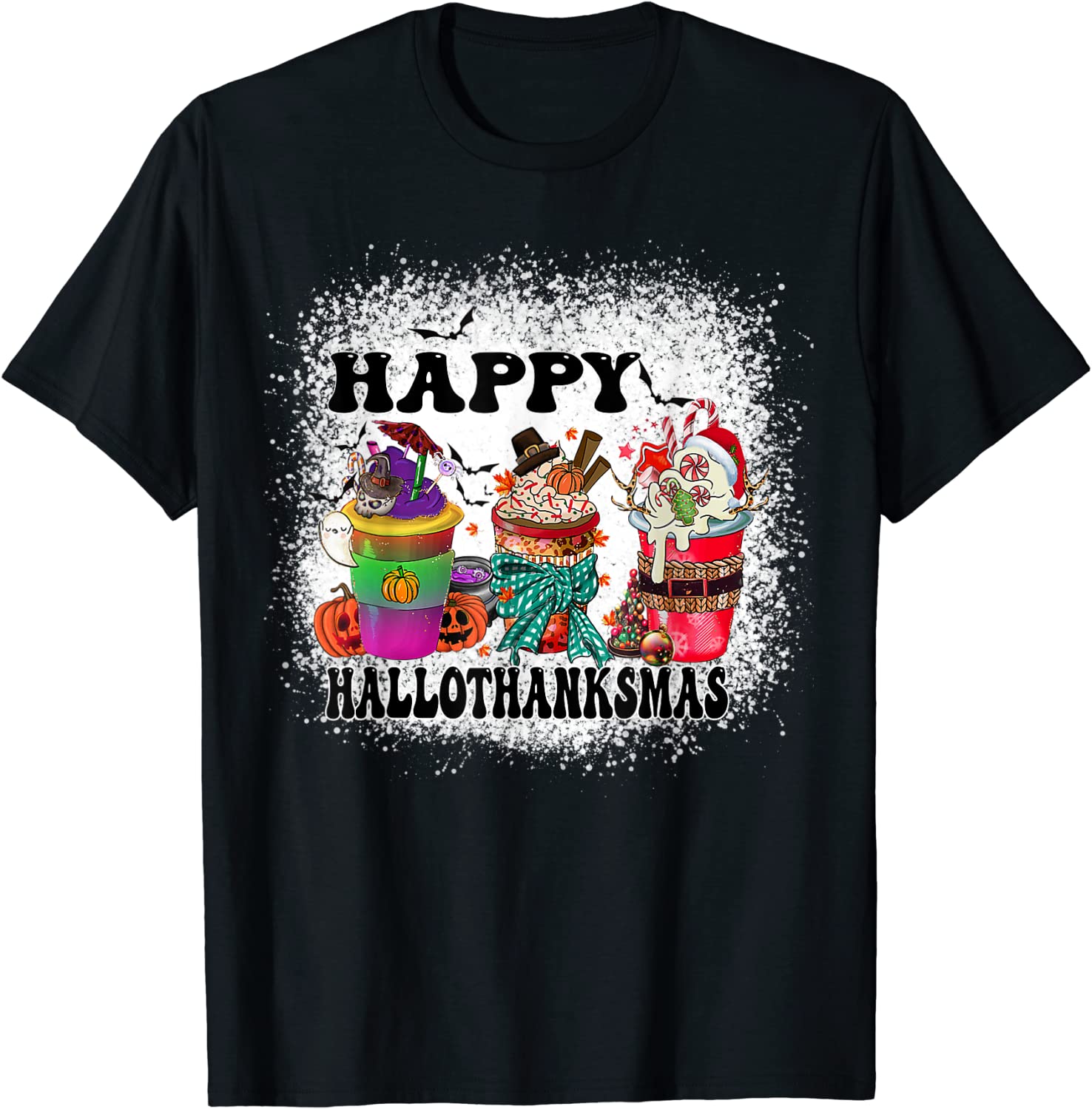 hallothanksmas happy halloween thankgiving and christmas Classic Shirt