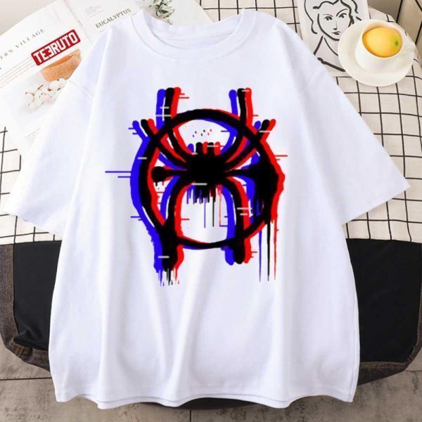 3d Neon Design Spiderverse Logo Spiderman Classic Shirt