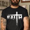 Faith Men’s Christian Cross Faith Distressed Religious Classic Shirt