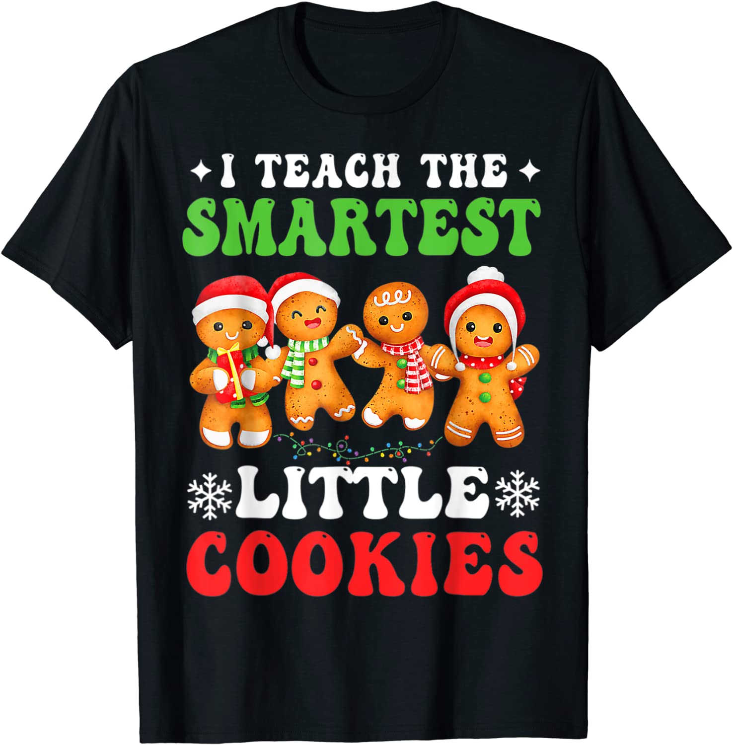 I Teach The Smartest Cookies Gingerbread Christmas Groovy Classic Shirt