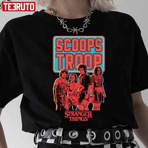 Stranger Things Scoops Troop Portrait Red Art 2022 Shirt