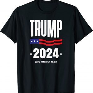 Trump 2024 - Save America Again - Election - American Flag Classic Shirt