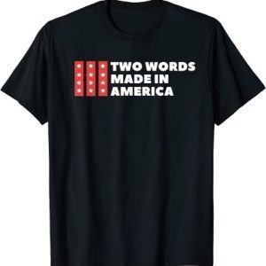 Two Words Made In America Joe Biden US Flag Pro Trump 2022 Shirt