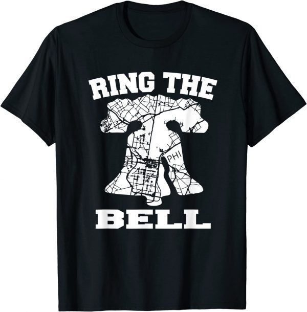 Vintage Philly Ring The Bell Philadelphia Street Map Liberty Tee Shirt