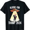Aliens For Trump 2024 ship Space Vintage 4th of July Voting Limited Shirt