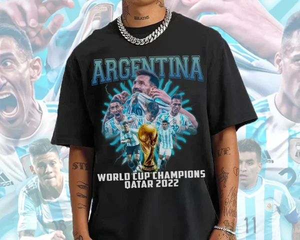 Argentina World Cup Champions Messi Qatar 2022 Classic Shirt
