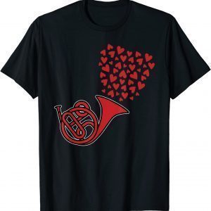 French Horn Heart Valentines Day Cool Marching Band Musician Classic Shirt
