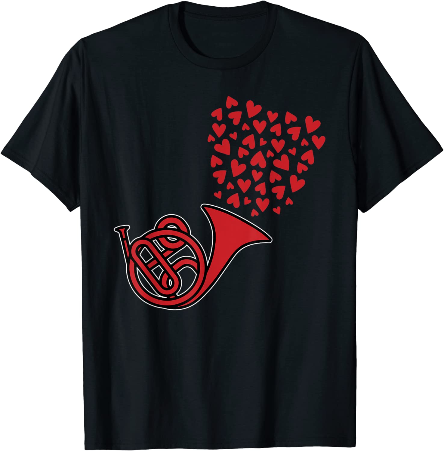 French Horn Heart Valentines Day Cool Marching Band Musician Classic Shirt