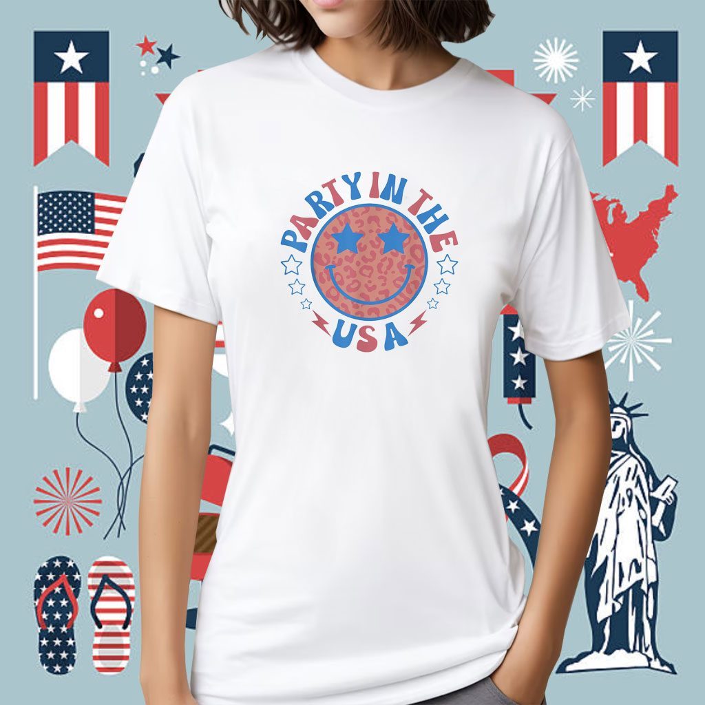 Party in the USA 4th of July Preppy Smile Shirt
