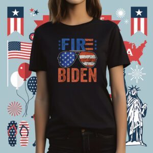 Retro Biden Fire Sunglasses American Flag 2024 Shirt