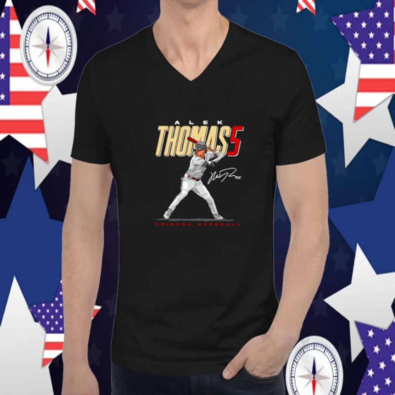 Alek Thomas Name and Number MLBPA Signature Tee Shirt