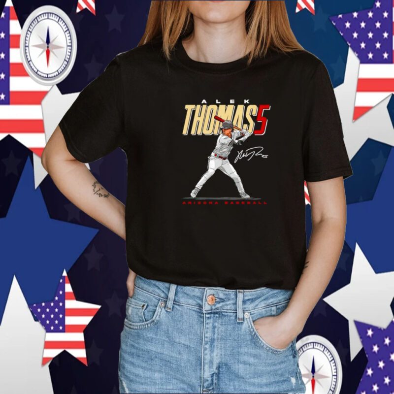 Alek Thomas Name and Number MLBPA Signature Tee Shirt