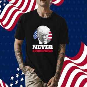MEGA 47 Trump Mug Shot Never Surrender T-Shirt