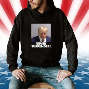 Trump Never Surrender Lady’s Fleece Cropped Tee Shirt