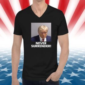 Trump Never Surrender Lady’s Fleece Cropped Tee Shirt