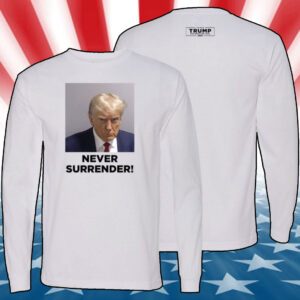 Trump Never Surrender Lady’s Fleece Cropped Tee Shirt