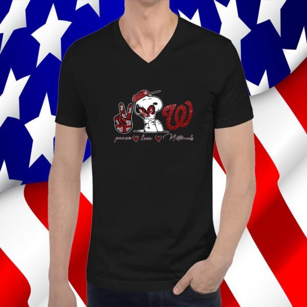 Snoopy Peace Love Washington Nationals 2023 Shirt