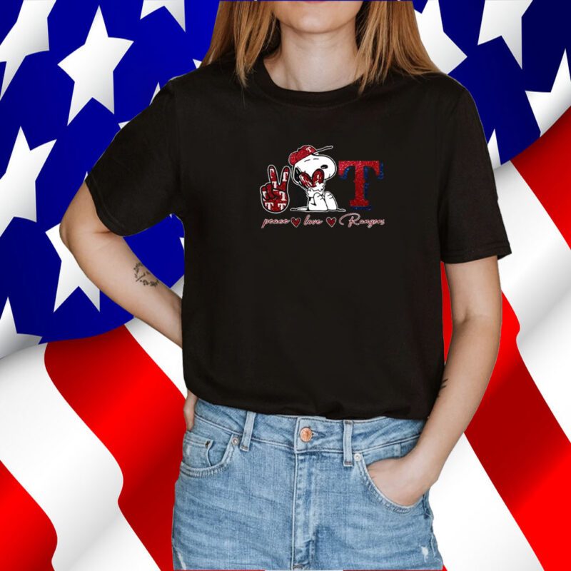 Snoopy Peace Love Texas Rangers 2023 Shirt