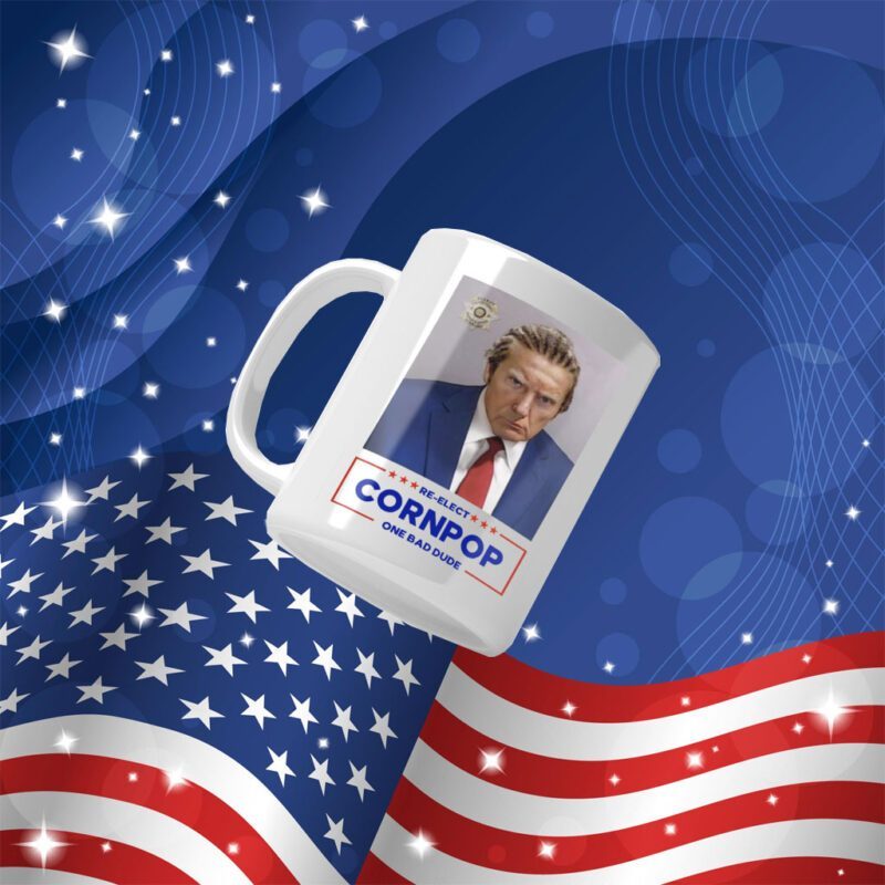 Trump Mugshot Re-Elect Cornpop One Bad Dude Unisex Triblend Shirt