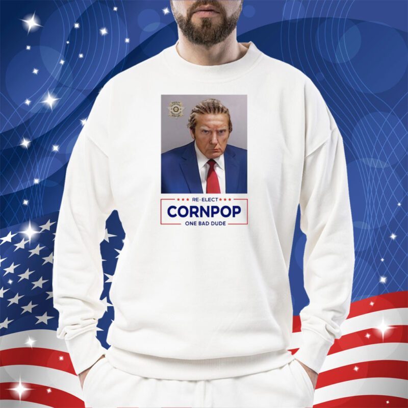 Trump Mugshot Re-Elect Cornpop One Bad Dude Unisex Triblend Shirt