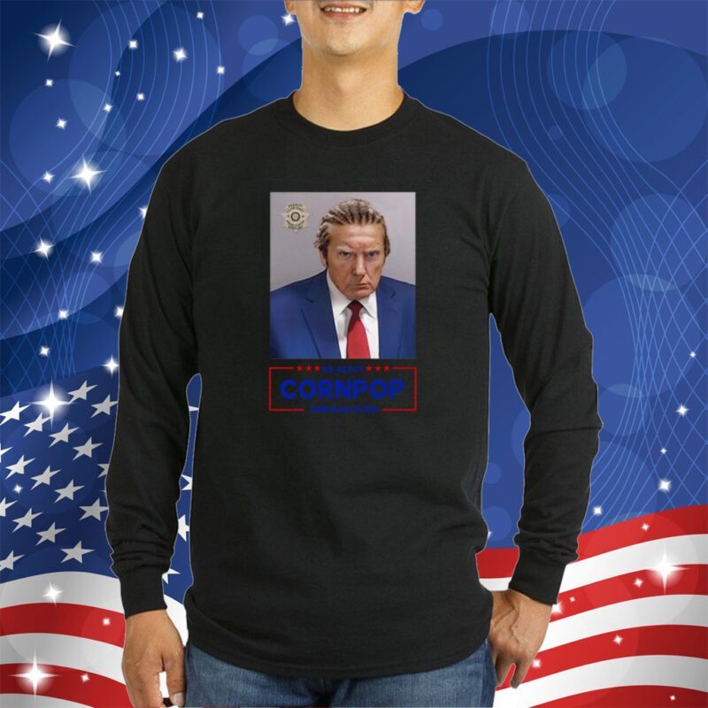 Trump Mugshot Re-Elect Cornpop One Bad Dude Unisex Triblend Shirt