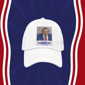 Trump Mugshot Re-Elect Cornpop One Bad Dude Women Flowy Cropped Shirt