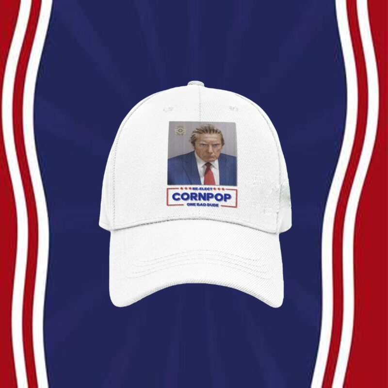 Trump Mugshot Re-Elect Cornpop One Bad Dude Women Flowy Cropped Shirt