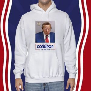 Trump Mugshot Re-Elect Cornpop One Bad Dude Women Flowy Cropped Shirt
